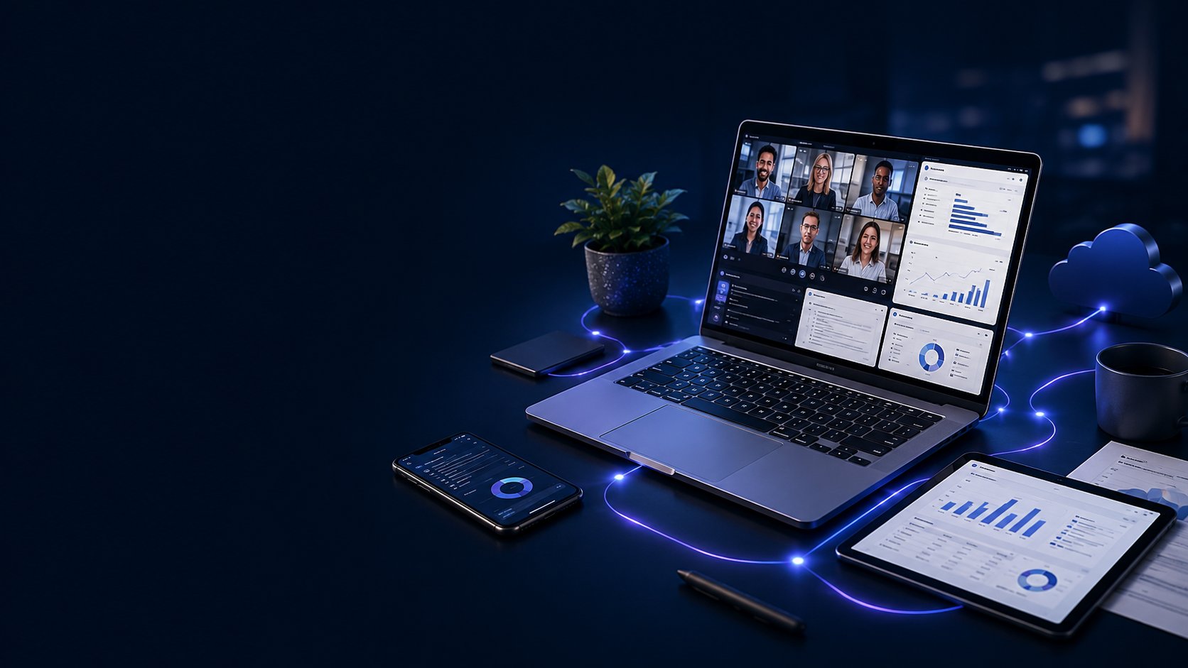 Microsoft 365 on laptop, tablet and phone